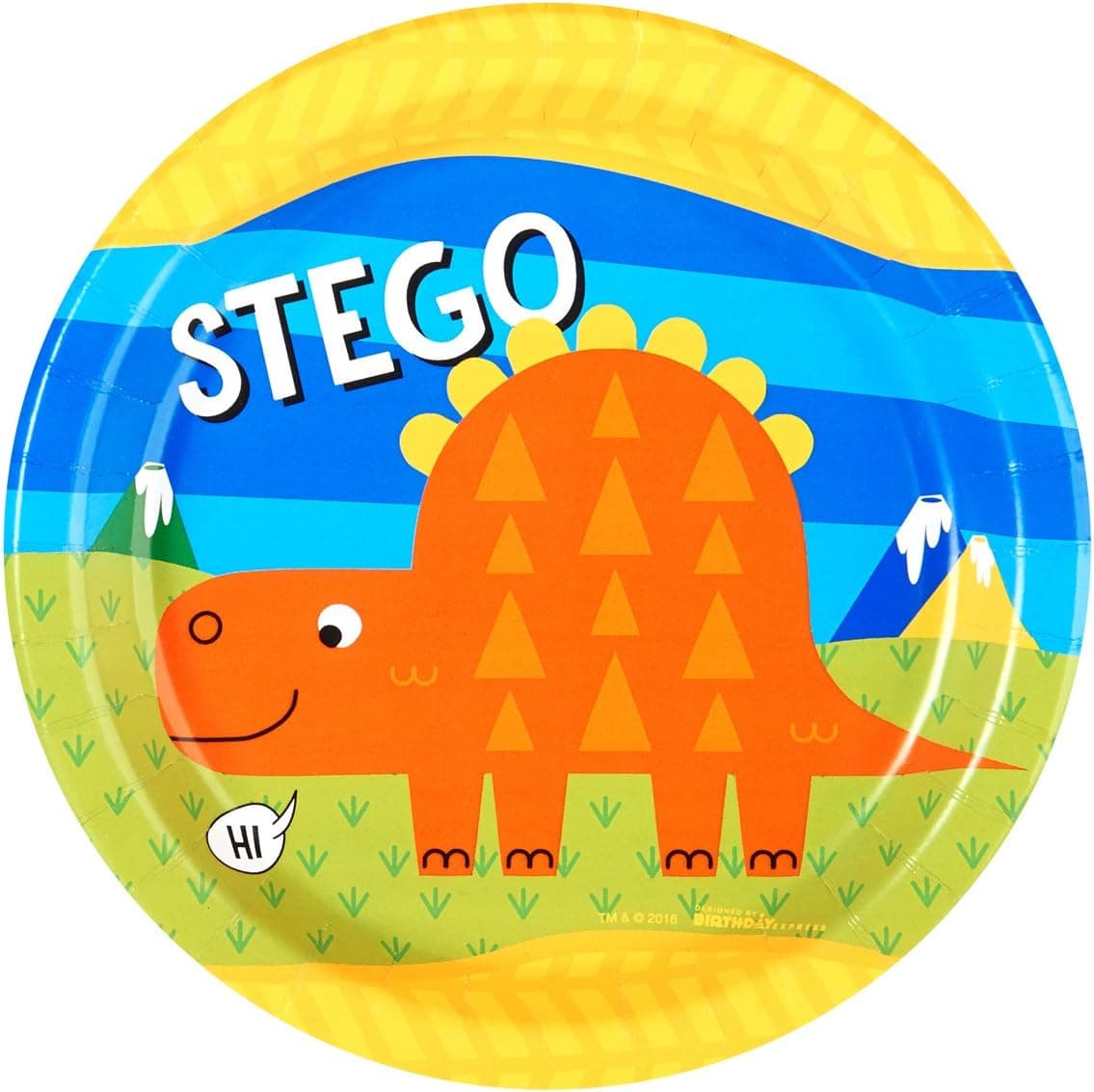 BirthdayExpress T-Rex Dinosaur Party Supplies - Dessert Plates (8)