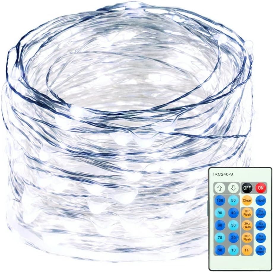HaMi LED String Lights 66ft with 200 LEDs, Led Twinkle Lights Decorative Light with Remote Control for Holidays, Christmas, Wedding,Indoor Outdoor Use - White