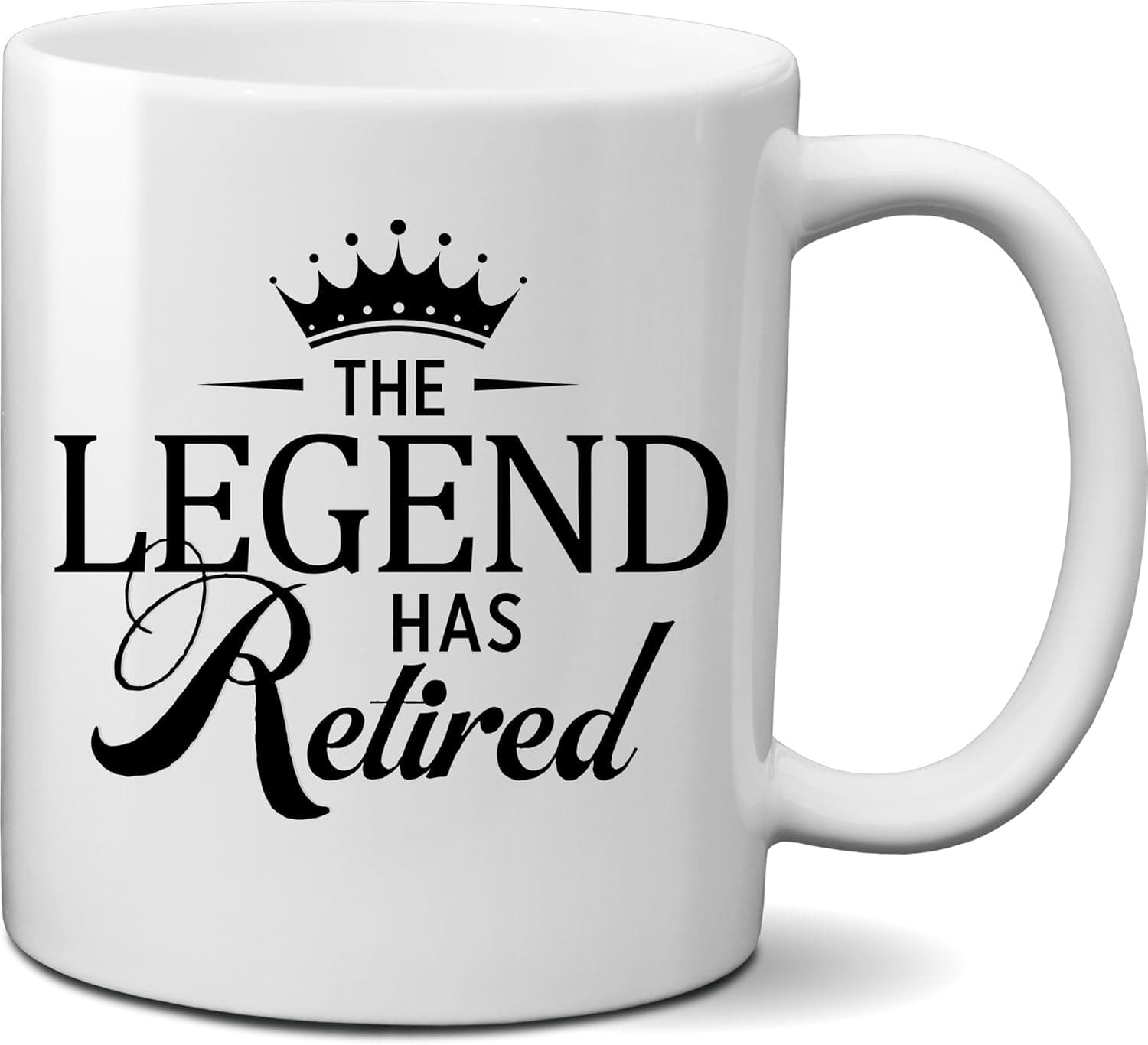 The Legend has Retired Coffee Mug Cup- Retirement Gift for Mom, Dad, Friend, Co-worker, Teacher- Funny Novelty Retirement Gift