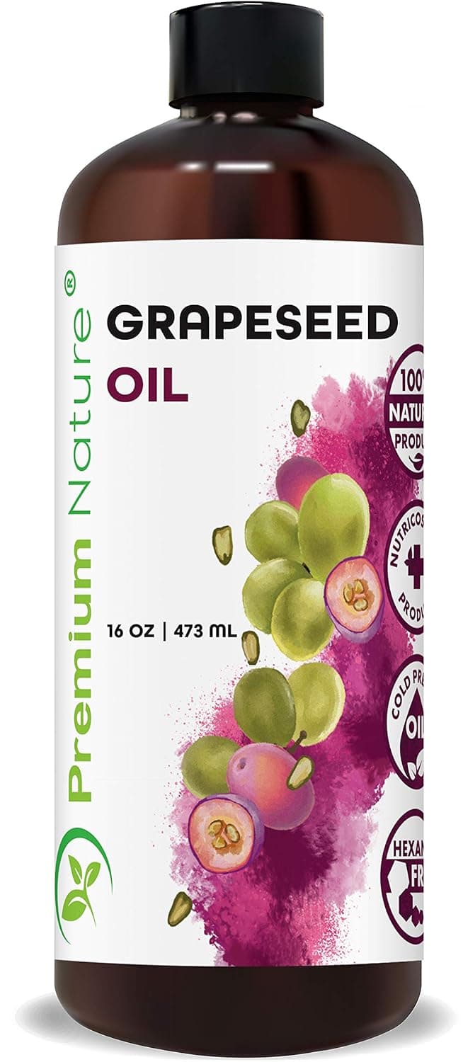 Grapeseed Oil For Hair - Grape Seed Oil Organic Unrefined Cold Pressed Grapeseed Extract Oil Organic Grapeseed Carrier Oil for Essential Oils Mixing 16 oz