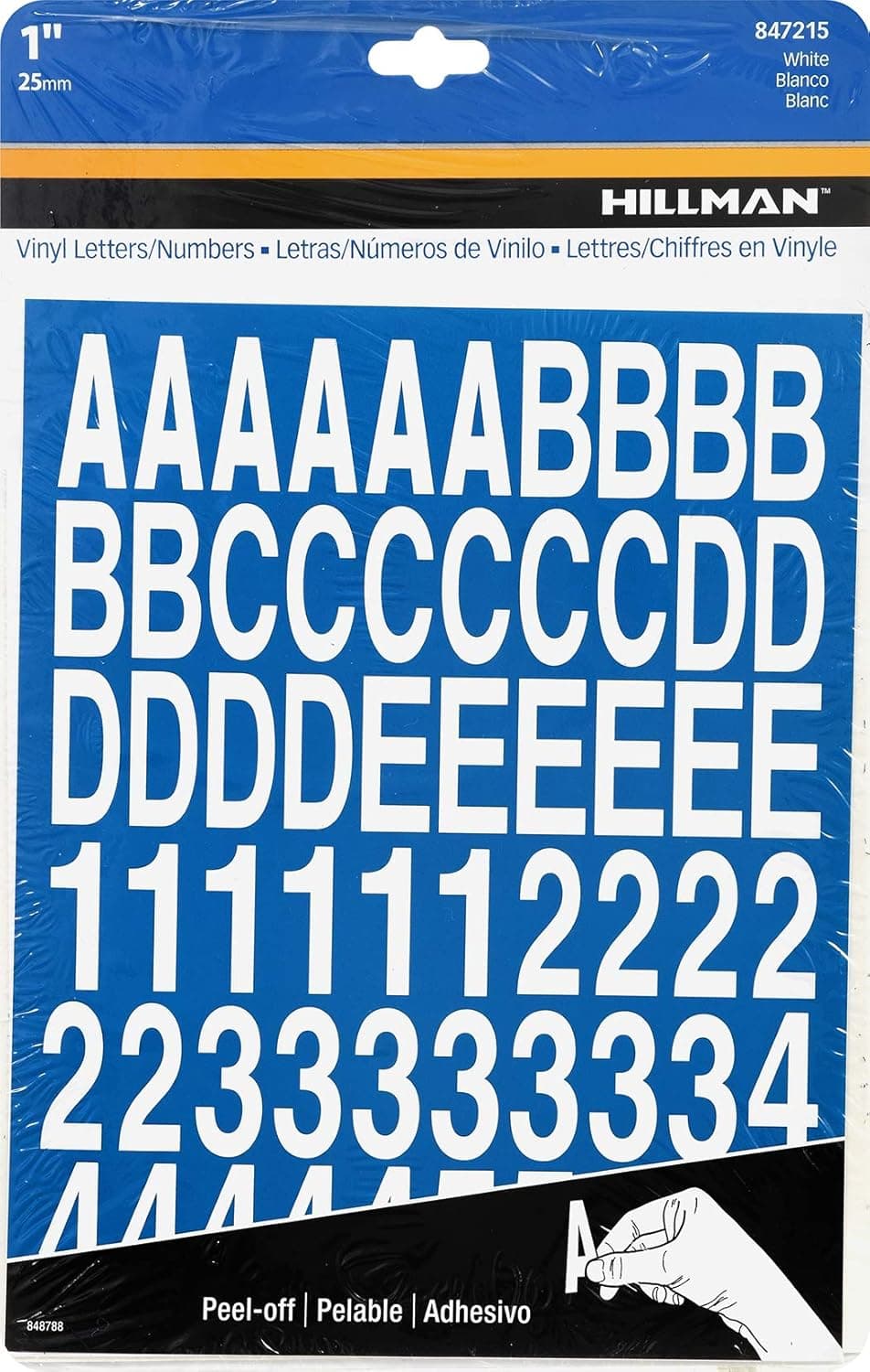 The Hillman Group 847215 1-Inch Die-Cut Letters/Numbers Kit, White