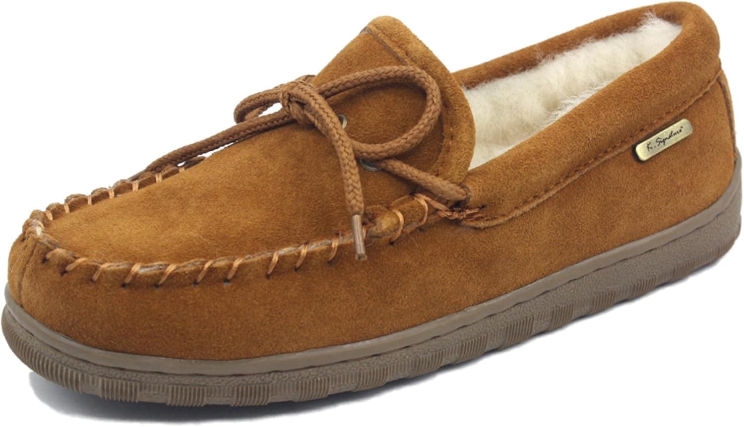 K.Signature Women's Dave Moccasin Sheepskin Slippers