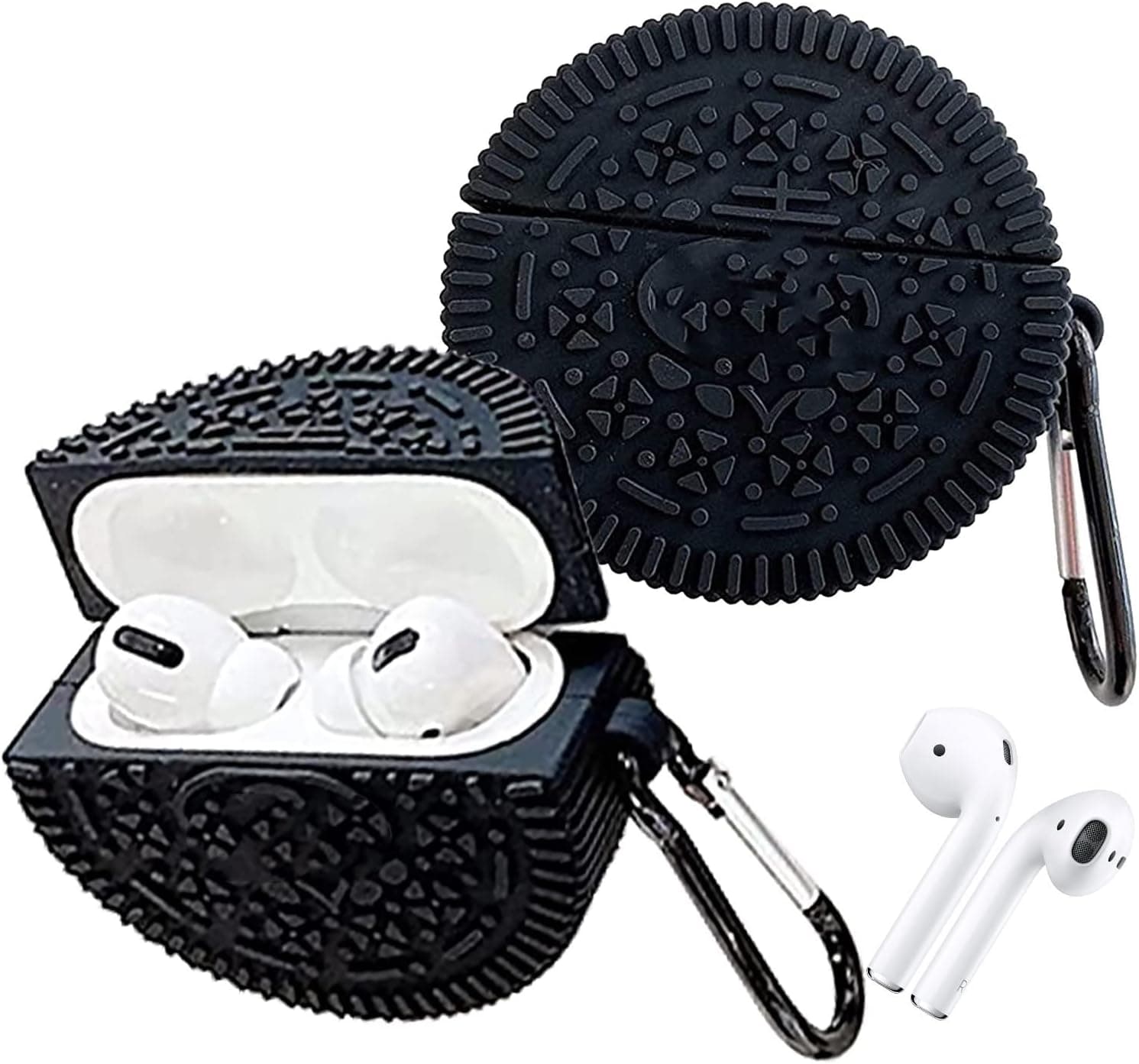 Compatible with Airpods 1&2 Cases, Soft Cute Unique Funny Cool Cook Air pods Case Fashion Durable Protective Skin, Portable Storage Bag Carrying Case Keychain Girls Teens Kids Cases
