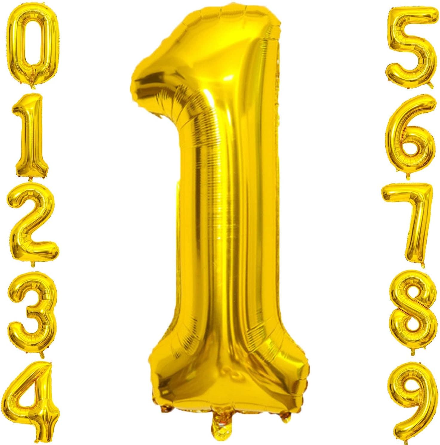 40 Inch Large Gold Number 1 Letter Balloon, Alphabet Letter Mylar Foil Helium Big Number Balloons for Birthday Anniversary Party Graduations Festival Decorations