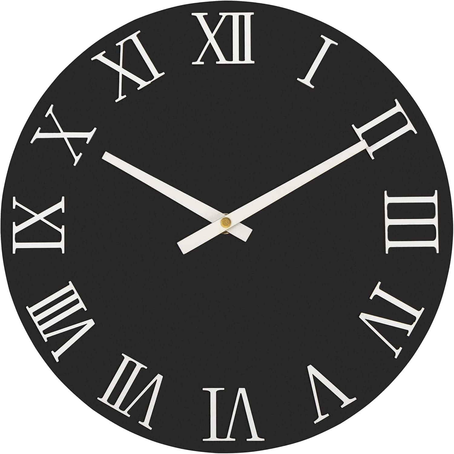 Lumuasky 12 Inch Modern Wall Clock, Silent Non-Ticking Battery Operated Wood Design Round Decorative Quartz Easy to Read Clock for Home Office School (Roman)