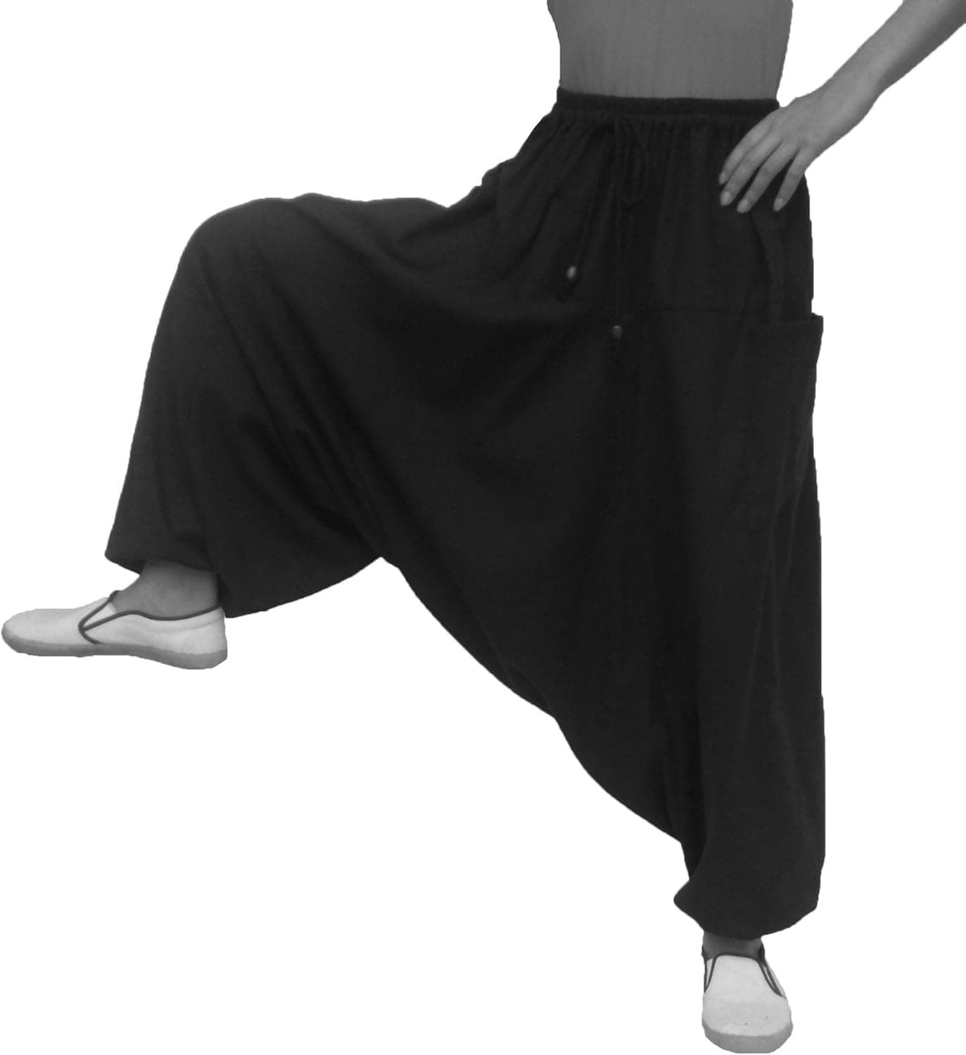ChiangmaiThaiShop Yoga Harem Pants Plus Size Rayon Baggy Boho Aladdin Bohemian Baggy Colorful Plants.