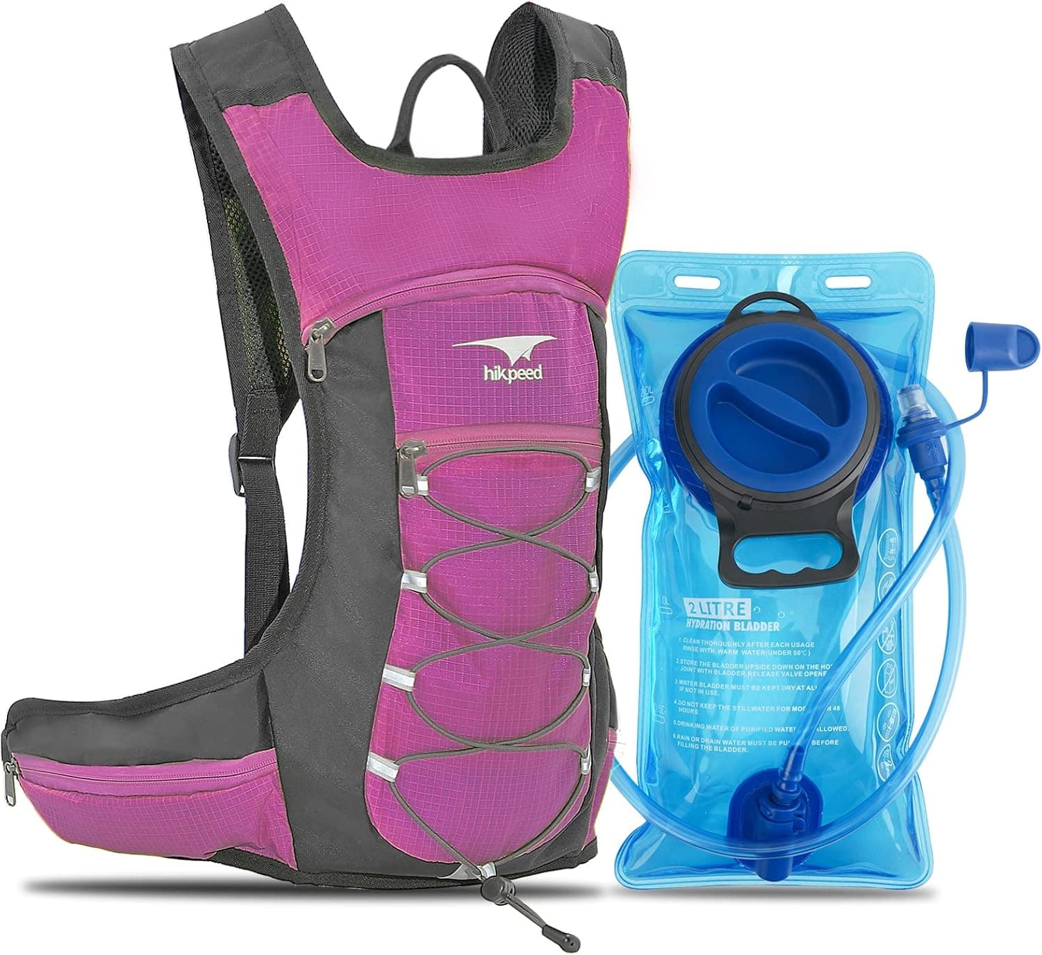 HIKPEED Hydration Pack Backpack with 70 oz 2L BPA-Free Water Bladder, Lightweight Hydration Pack for Running, Hiking, Cycling, Climbing, Camping, Biking