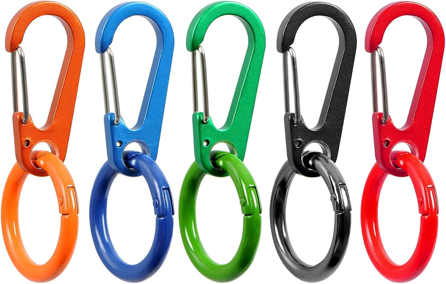 NCEDFYLER JY Small Carabiner Keychain Clip, Spring Snap Hook Round Carabiner Ring for Men Women Backpack Paracord Accessories