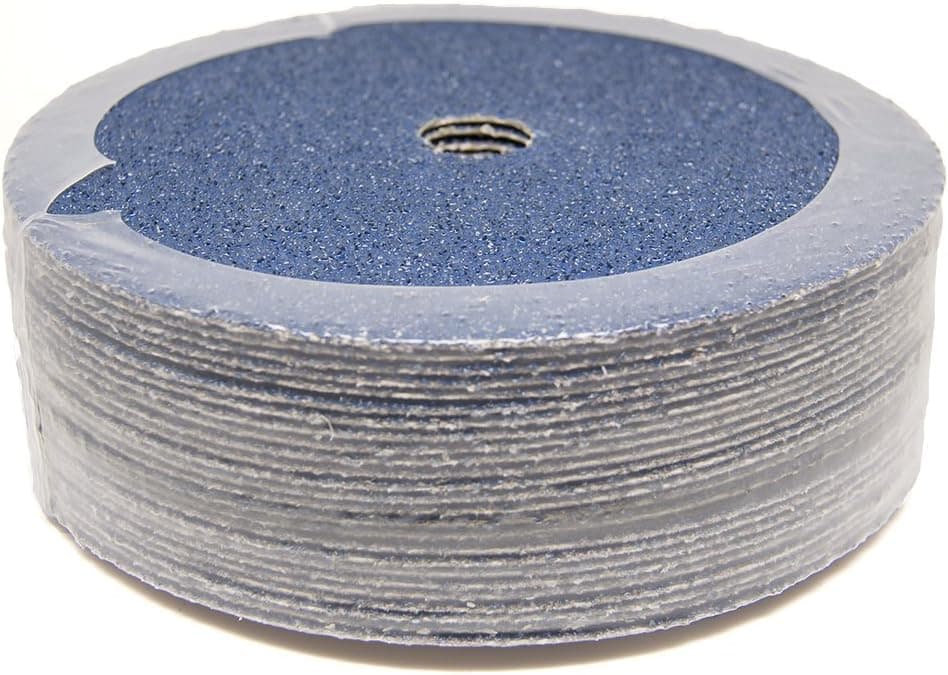 Benchmark Abrasives 7" Zirconia Resin Fiber Sanding Discs for Grinding, Blending, Finishing, and Polishing 7/8" Arbor, Stock Removal Angle Grinder Discs (25 Pack) -50 Grit