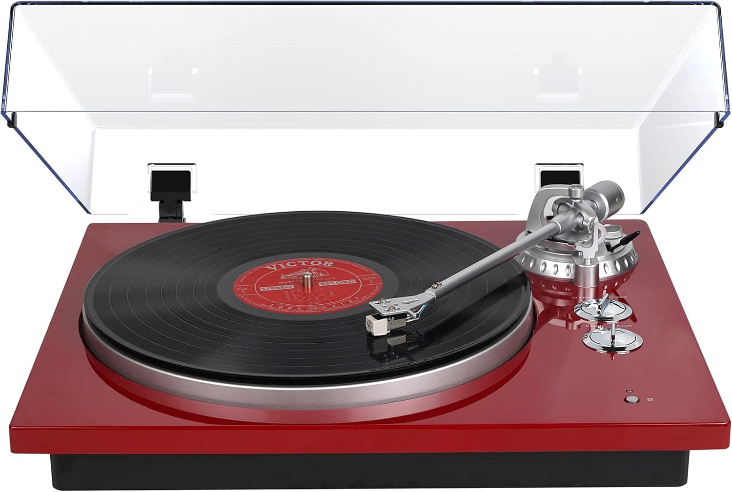 DIGITNOW High Fidelity Belt Drive Bluetooth Turntable, Vinyl Record Player with Magnetic Cartridge, Adjustable Counter Weight & Anti-Skate Control, Convert Vinyl to Digital MP3s, Red, M619-01
