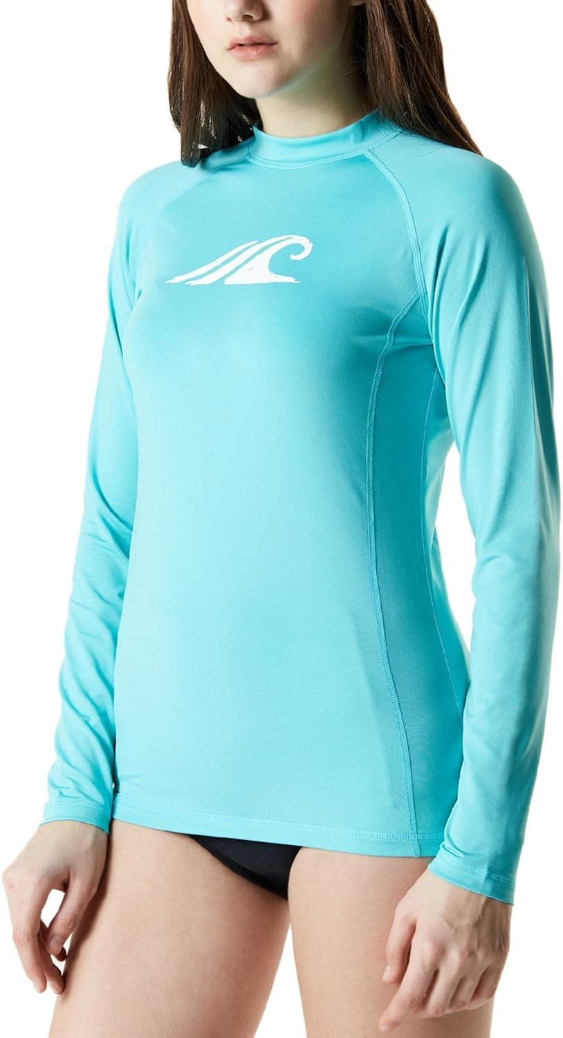 TSLA Women's Long Sleeve Rash Guard, UPF 50+ Water Beach Surf Swim Shirts, UV/Sun Protection Swim Top