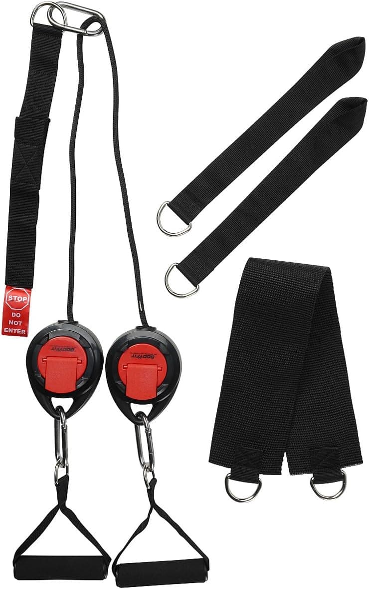 Sports Authority Bodyfit Suspension Trainer Door Anchor Adjustable Straps Fitness DVD Exercise