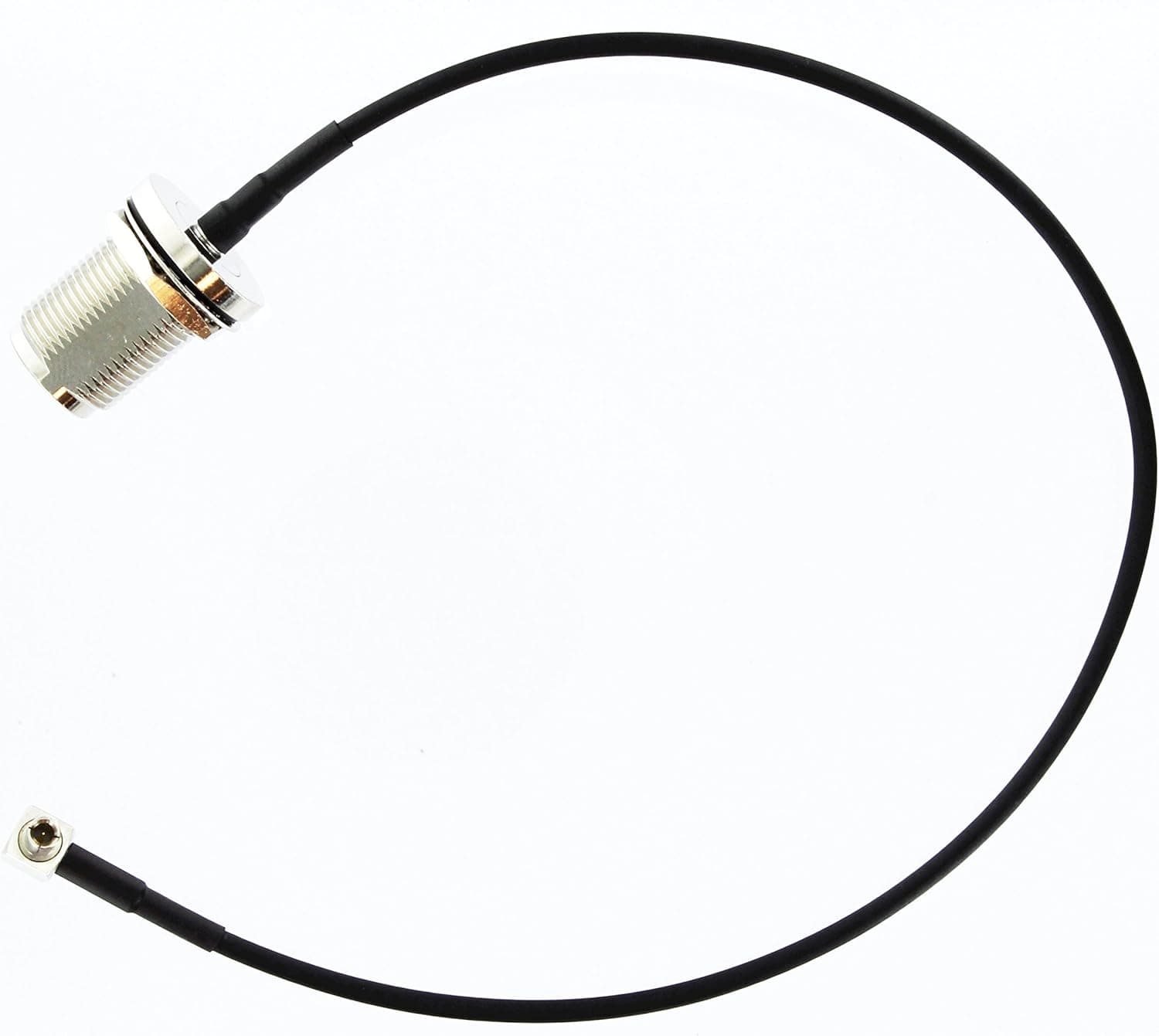 Andrew Commscope CNT100/LL100 Coax Cable with MPD Digital TS-9 Right Angle to N Female Bulkhead Connectors, 3G 4G GMS LTE Satellite Adapter Pigtail Dual Shielded Coaxial Cable Antenna Adapter (12in)