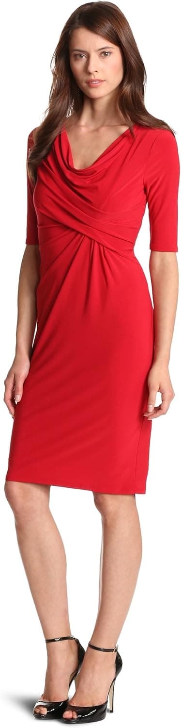 Jones New York Women's Mj Cowl Draped Dress