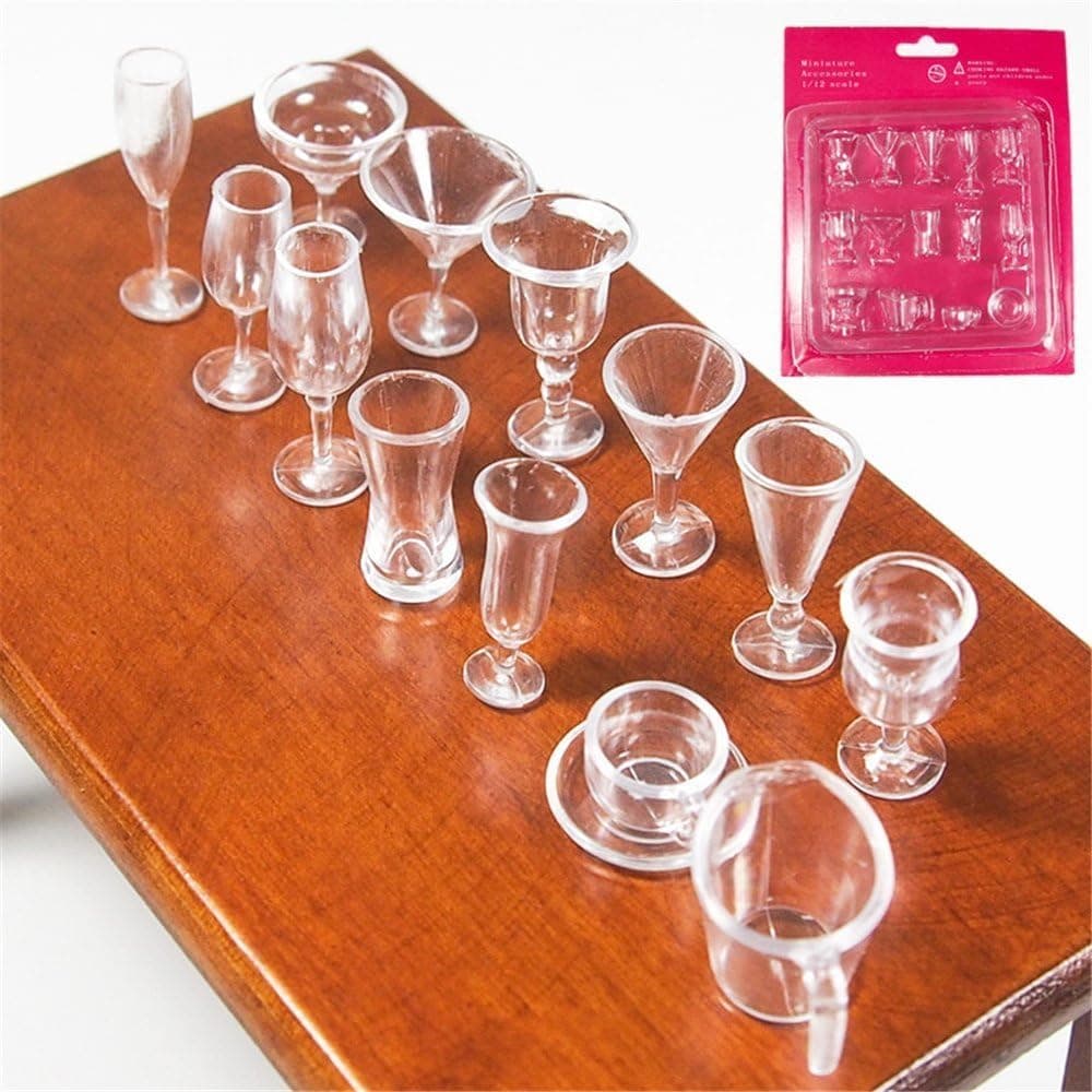 Odoria 1/12 Miniature Martini Glasses 14Pcs Dollhouse Decoration Accessories