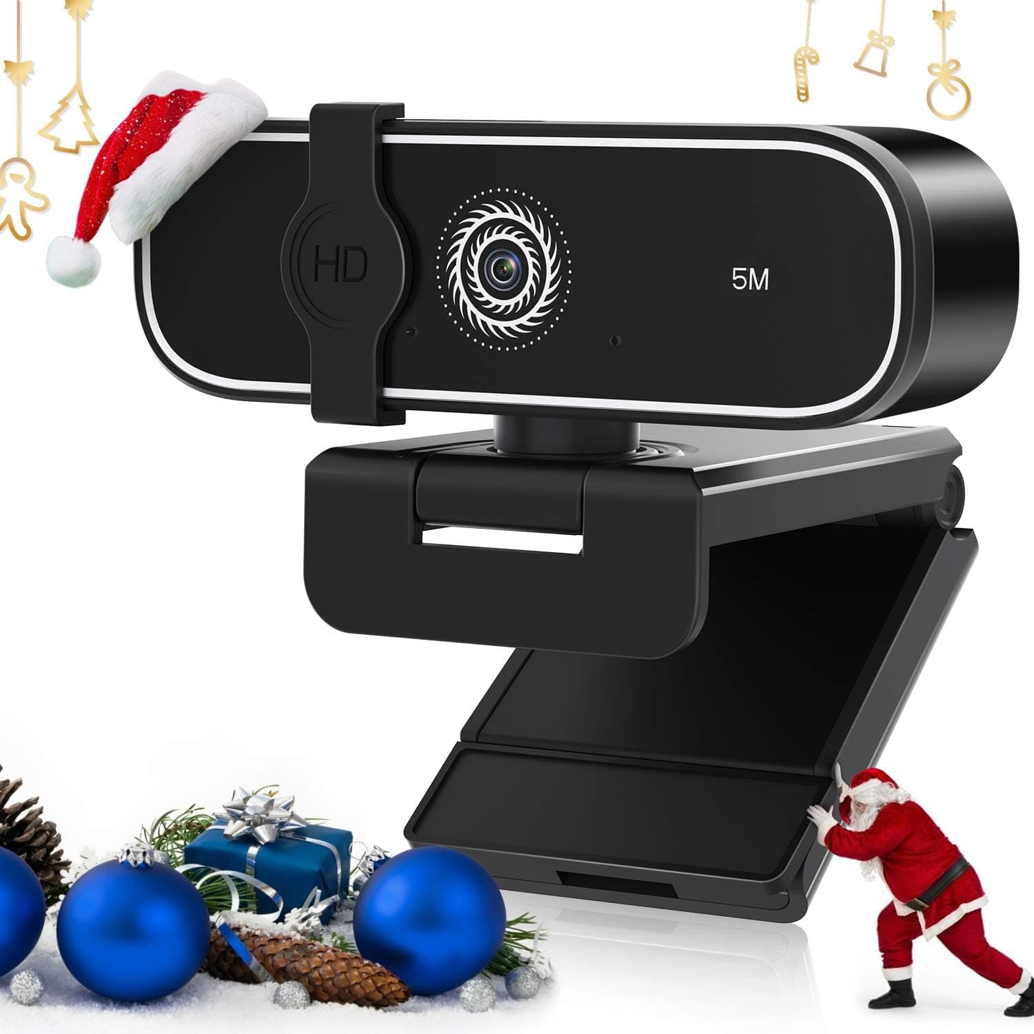 Webcam with Microphone, 2K HD Web Camera Streaming Webcam with Auto Light Correction, USB Computer Webcam for/Desktop/Laptop/PC Video Conferencing/Gaming/Zoom, Plug and Play