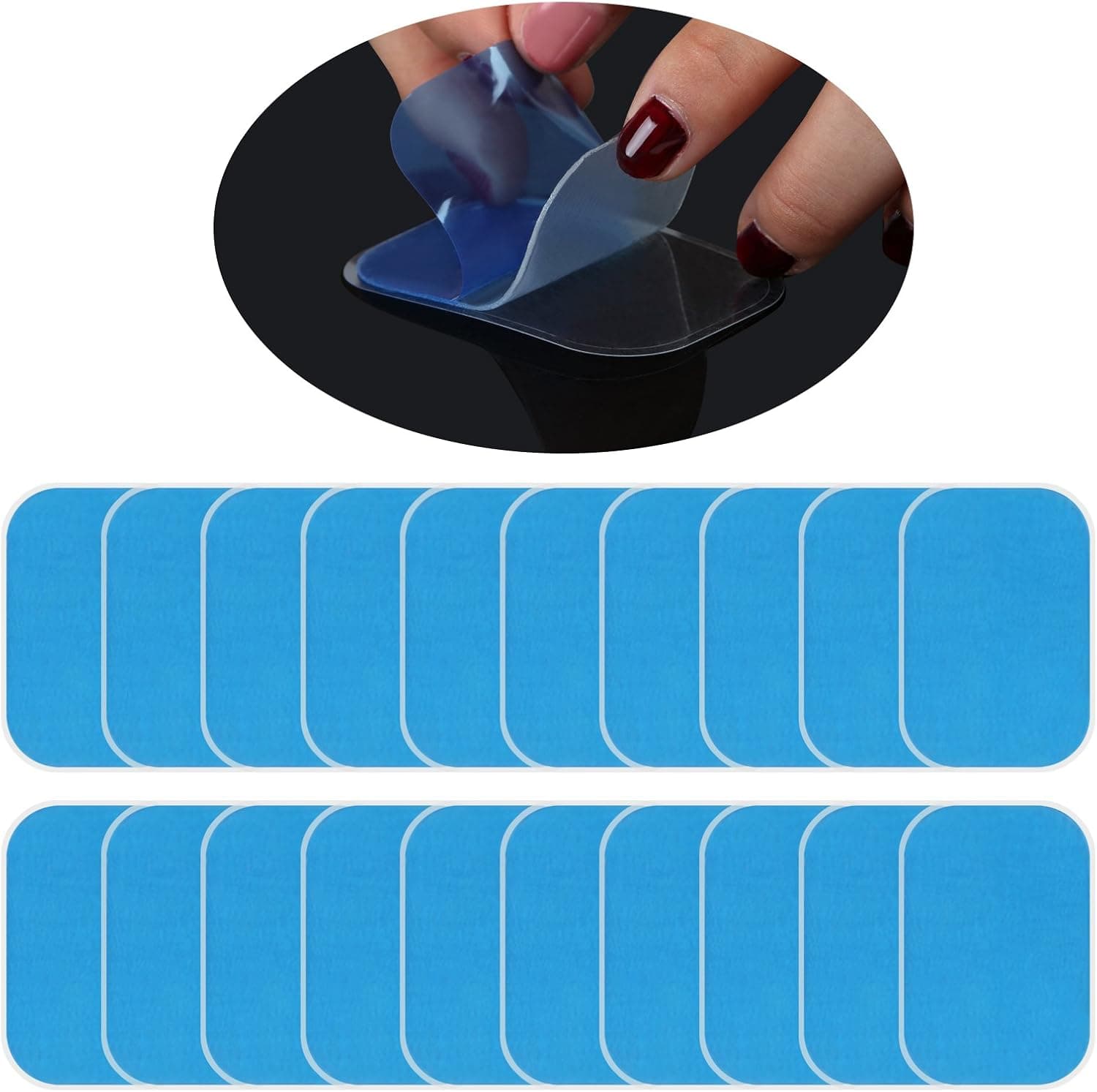 LIHAO 20 Pcs Gel Pads Sheet for Abs Stimulator, Abs Stimulating Belt, Abdominal Muscle Toner