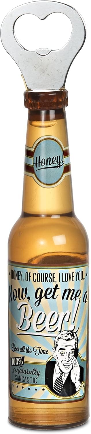 Pavilion Gift Company Honey Magnetic Bottle Opener, 8-1/4-Inch, Beer All The Time