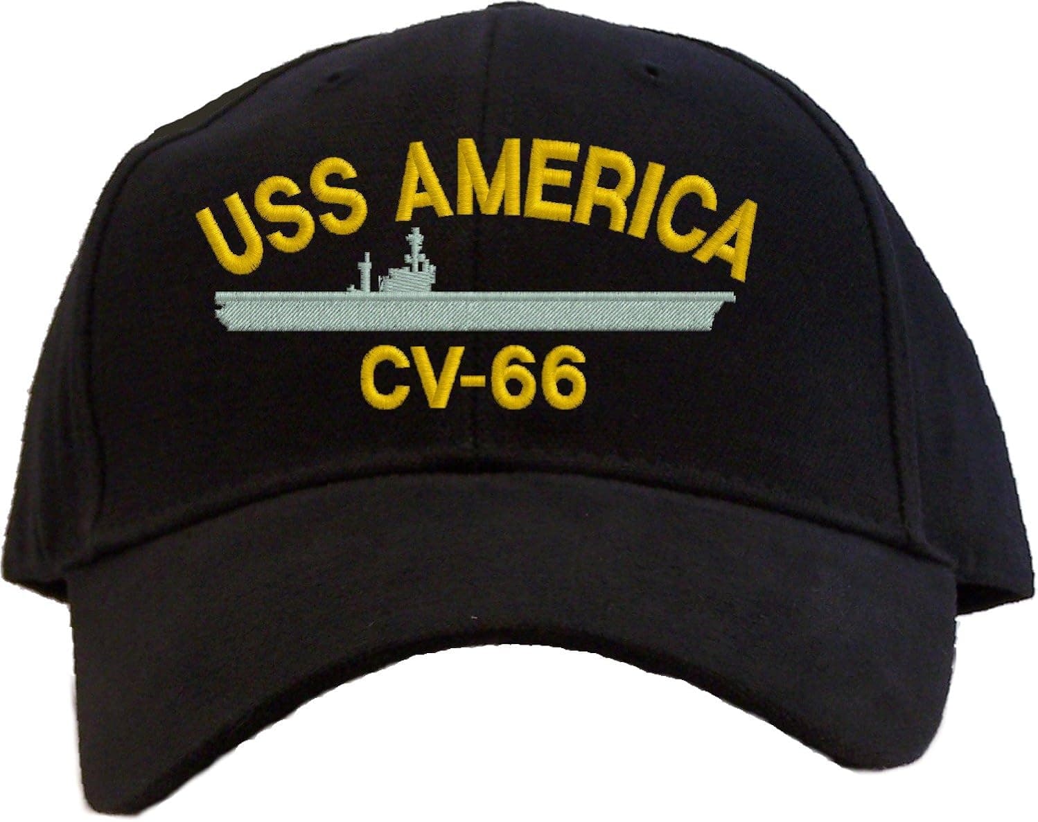 USS America CV-66 Embroidered Baseball Cap - Black