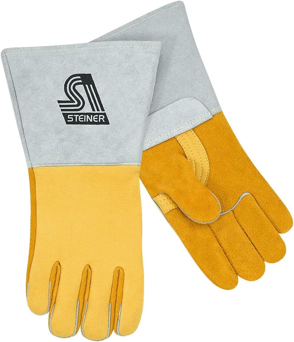 Steiner 8502-S Premium Welding Gloves, Saddle Elk skin, Foam Lined Back, Small
