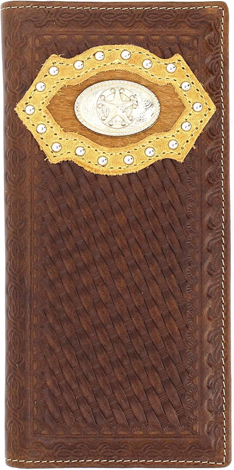 West Star Texas Checkbook Wallet Bifold w w/o Cow Hair or Embroidery Fabric Wallet 208F CF