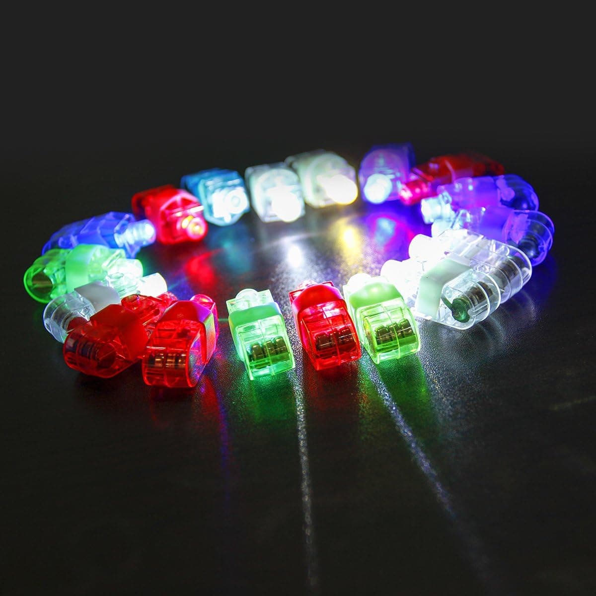 Etekcity Colorful LED Finger Lights Light-up Rings Gadgets Toys for Kids Parties Christmas and Other Festival Days(80 pcs)