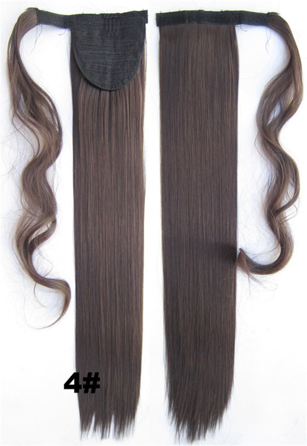 A.H Wrap Around Ponytail Wigs Clip In Hair Extension Hairpiece 22" #4 Medium Brown
