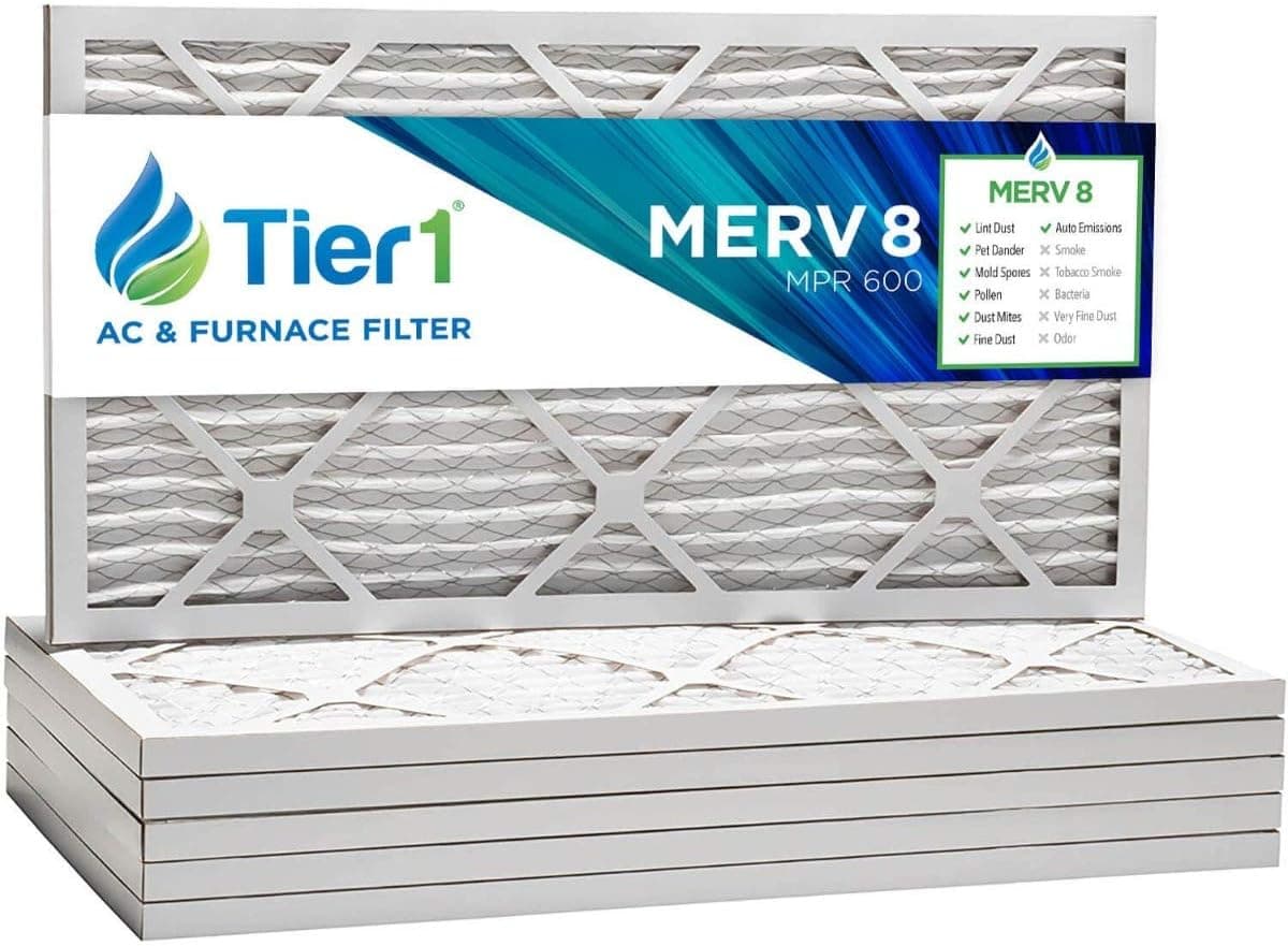 Tier1 18x25x1 MERV 8 Pleated Air/Furnace Filter -6 Pack