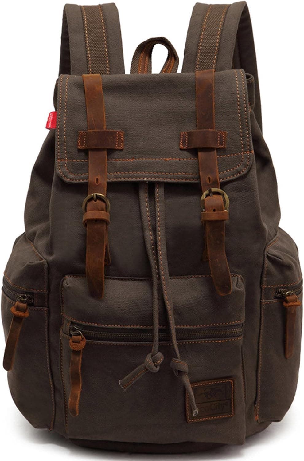 EcoCity Vintage Canvas Backpack Rucksack Casual Daypacks Bookbags