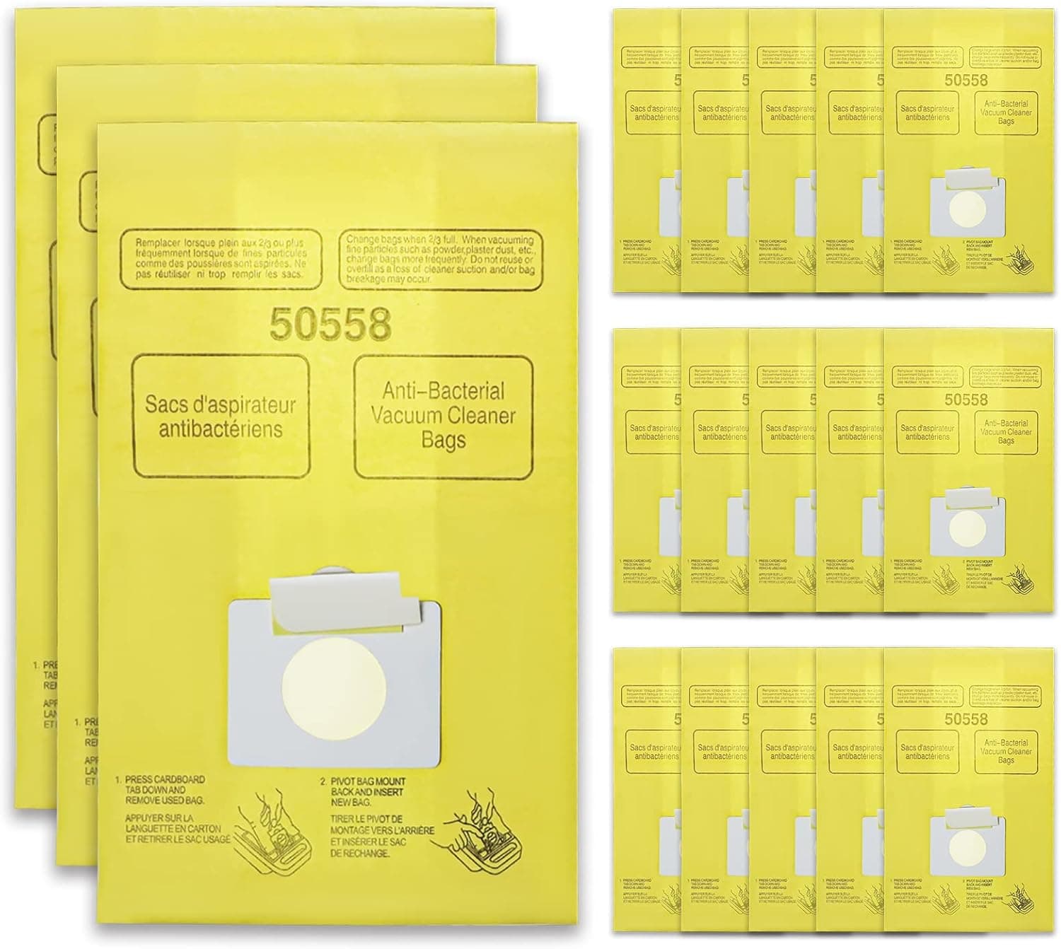 Canister Vacuum Bags Replacement for Kenmore Canister C/Q 50555 50558 50557 and Panasonic Type C-5 - Premium Replacement Vacuum Cleaner Dust Bag - 18 Pack