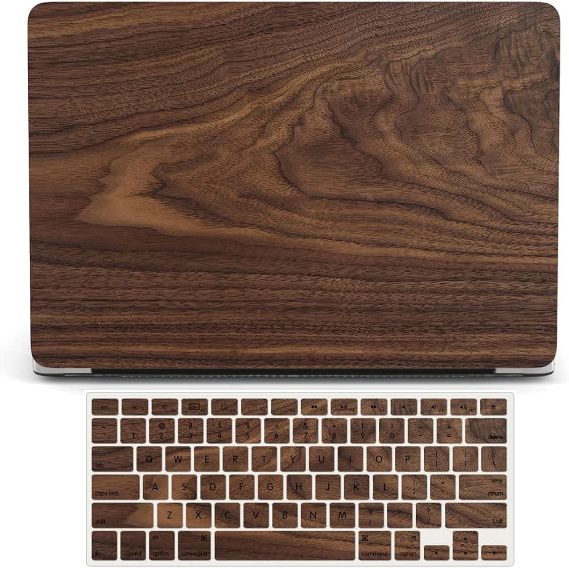 Bandless Case Compatible with MacBook Air 13 Retina 2018 2019 2020 Model A1932 A2179 A2337 M1, Plastic Hard Shell Cover Keyboard Skin for inch Touch ID - Wood Grain A2337/A2179/A1932(Air 2018-2020)