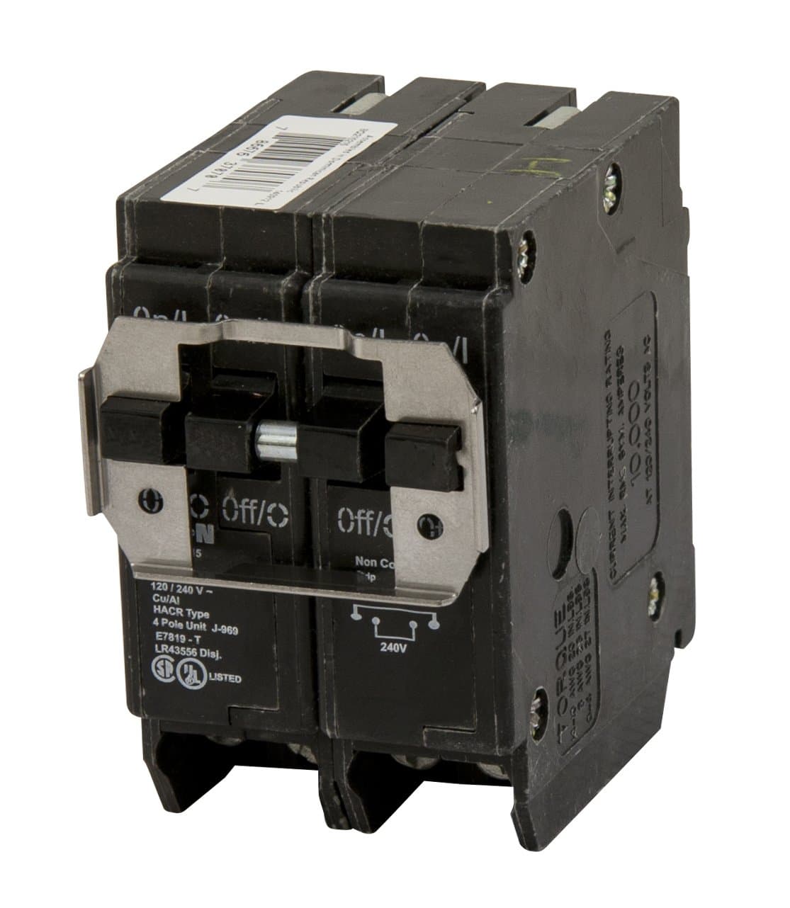 Eaton BQ220250 Breaker, 20/50A, 2P, 120/240V, 10 kAIC, CTL Quad, BR Series