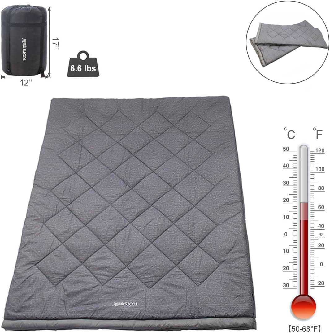 Double Sleeping Bag with a Carrying Bag for Camping, Backpacking, Hiking
