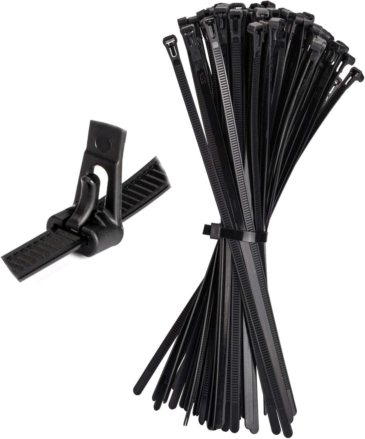 Zip Ties Reusable Wraps Cable Tie Releasable 100 Pack Heavy Duty Flexible Adjustable Soft Twist Ties 8 Inch Durable Nylon Non Slip Off Indoor Outdoor