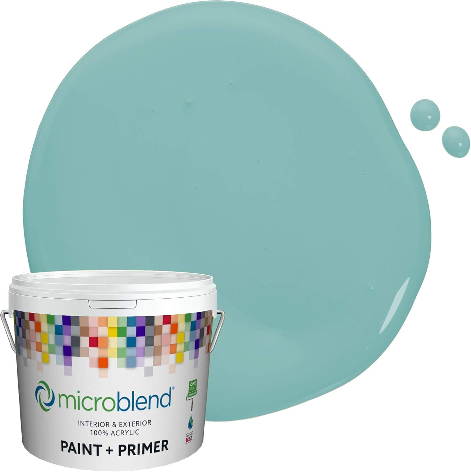 Microblend Interior Paint and Primer - Turquoise/Your`s Always, Satin Sheen, Sample, Microblend Urban Collection