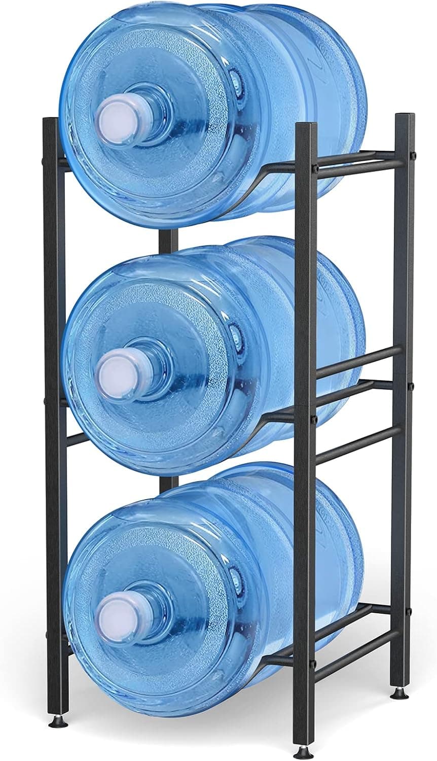 Canyave 5 Gallon Water Bottle Holder, Water Jug Holder Stand Water Bottle Organizer Storage for 5 Gallon Water Jug, Water Cooler Jug Rack for Home Kitchen Office Pantry (3-Tier)