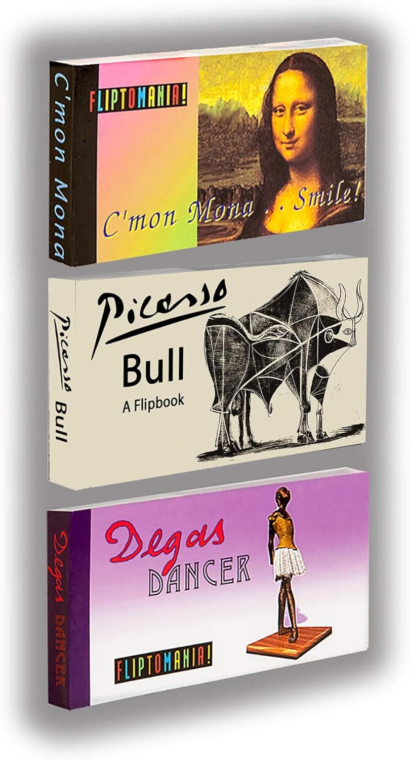 Fliptomania Fine Art Animation Flipbooks 3 Pack: Degas, Mona Lisa, Picasso