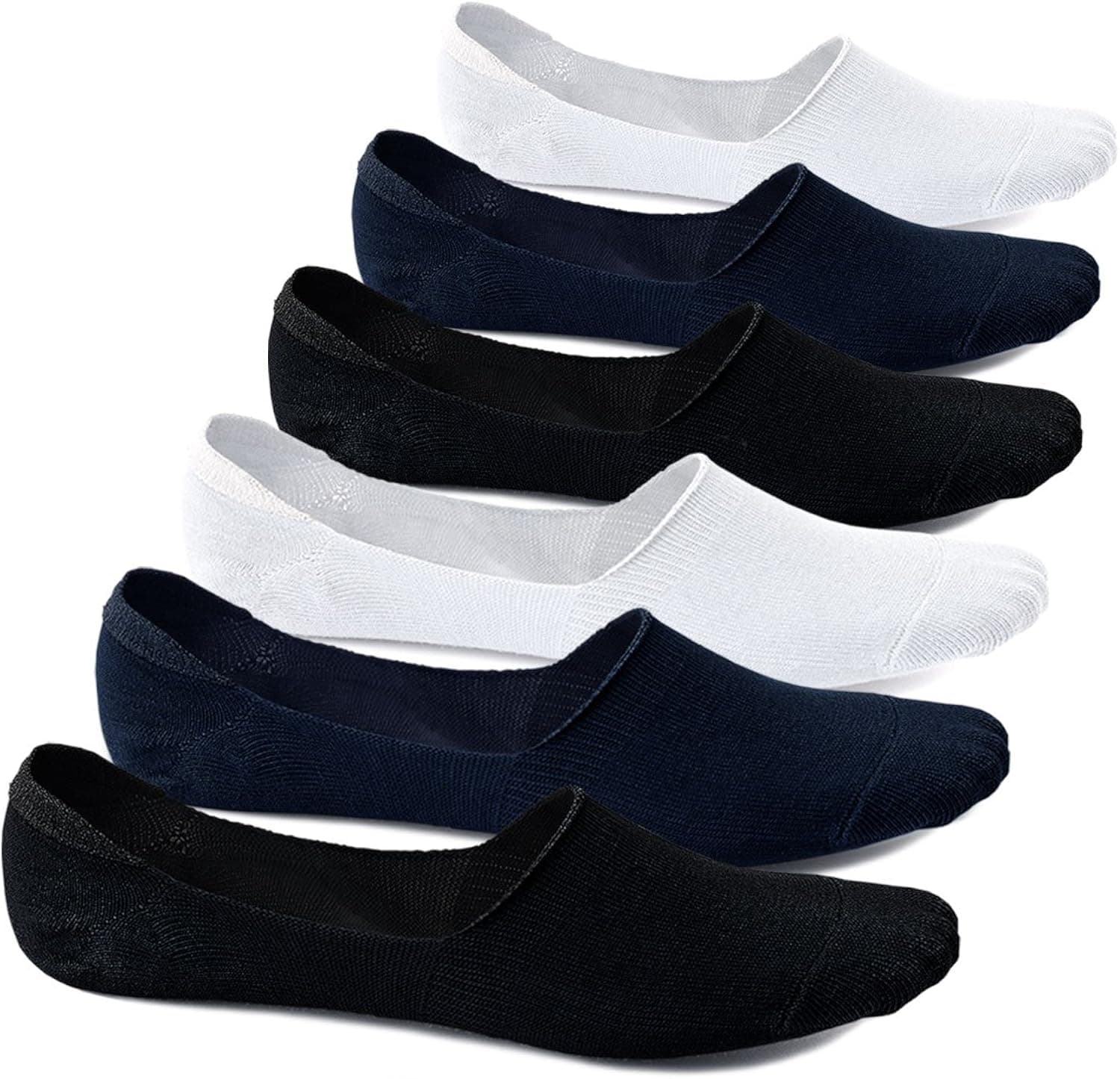 No Show Socks for Mens Low Cut Invisible Non Slip Skid Cotton Boat Liner Sneaker Loafer Sock