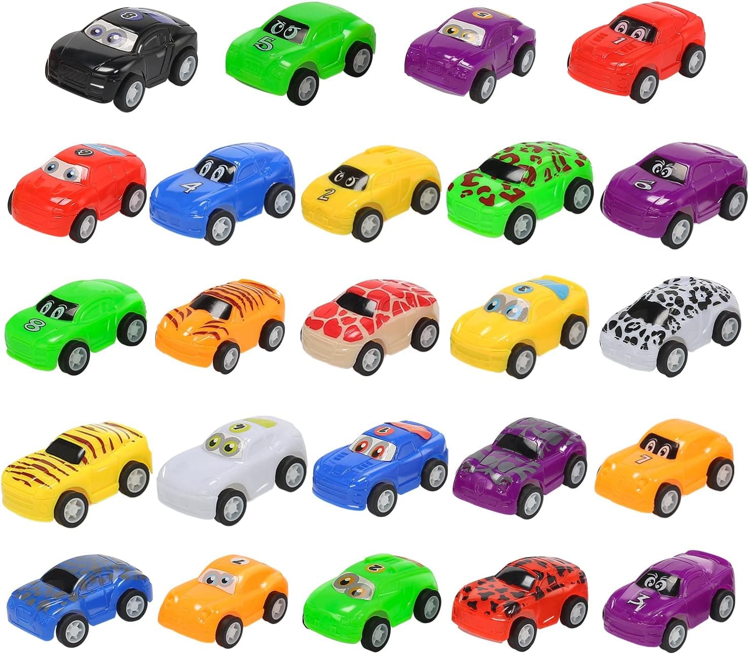 CUTE STONE 24 Pack Filled Easter Egg with Pull Back Cars, Vehicles Set Friction Powered Truck for Toddlers, Easter Basket Stuffers Easter for Kids