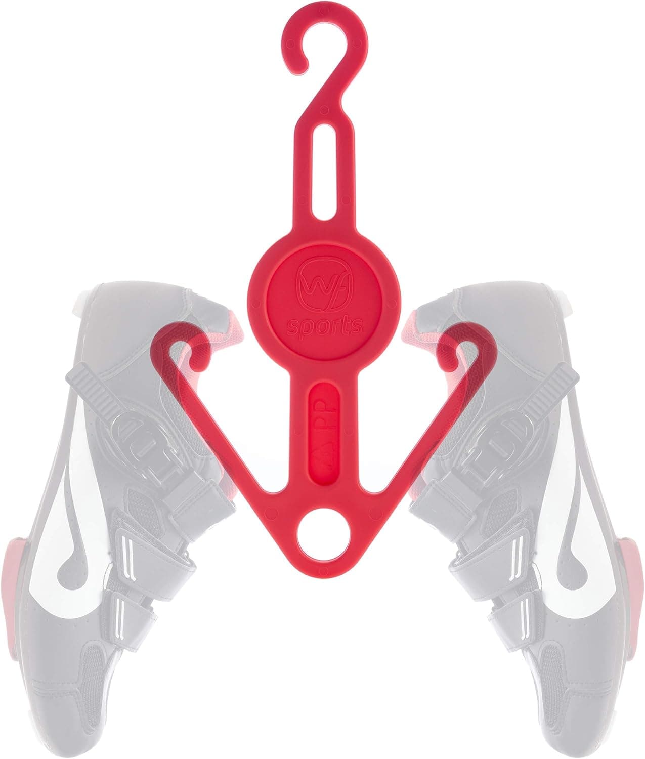 Shoe Hanging Hooks - Space-Saving Hanging Storage for Peloton Exercise Shoes, Sandals, Sneakers - Plastic Holder for Stationary Exercise Bikes - Organizer Hanger for Exercise, Cycling Accessories