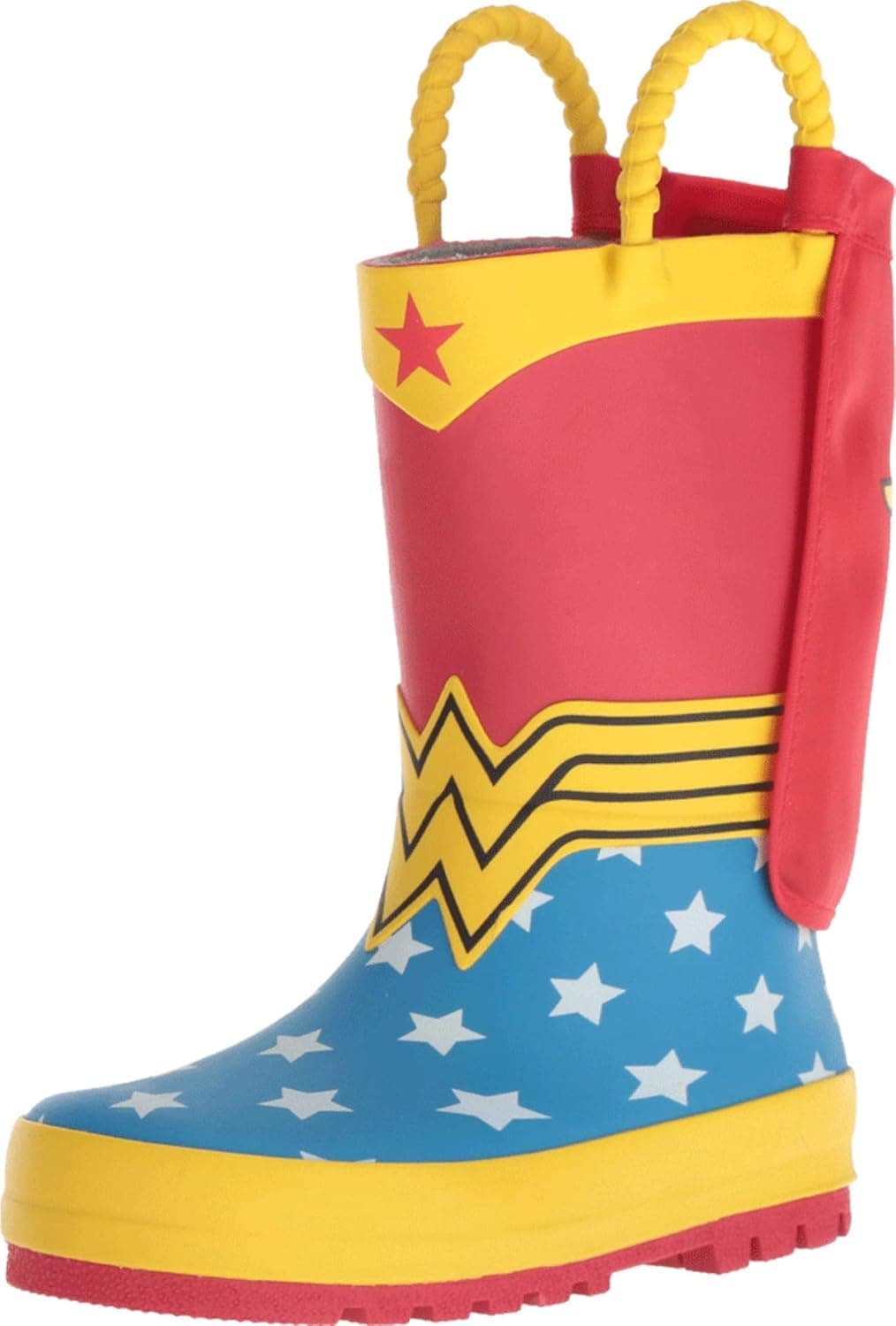 Western Chief Girls Kids Wonder Woman Rain Boot, Red, 12 Little