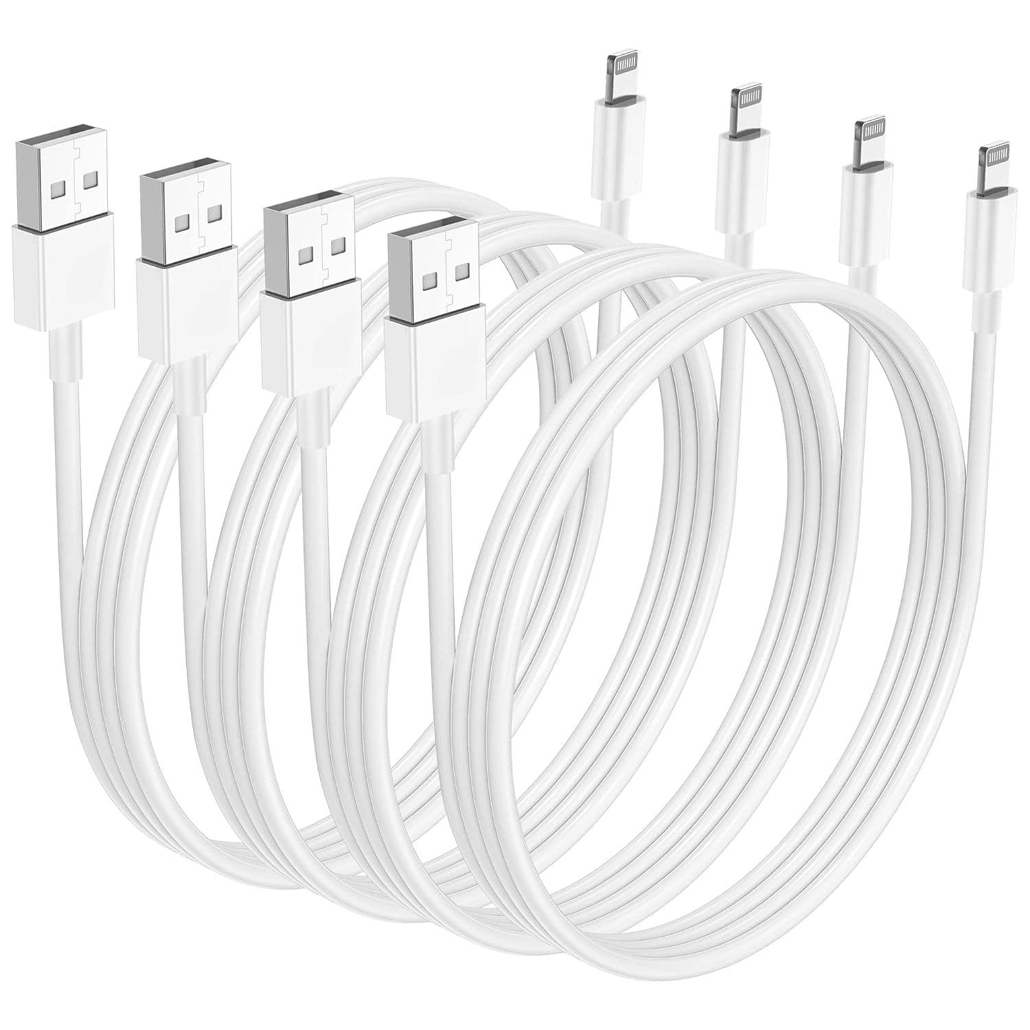 iPhone Charger Cable Apple 6FT 4Pack USB Fast Charging Cord for iPhone 14 Pro Max/13/12/11/X/XS/XR/8/7/6/iPad/Air 2/Mini 2/4/iPad 4th gen Charge 6Feet