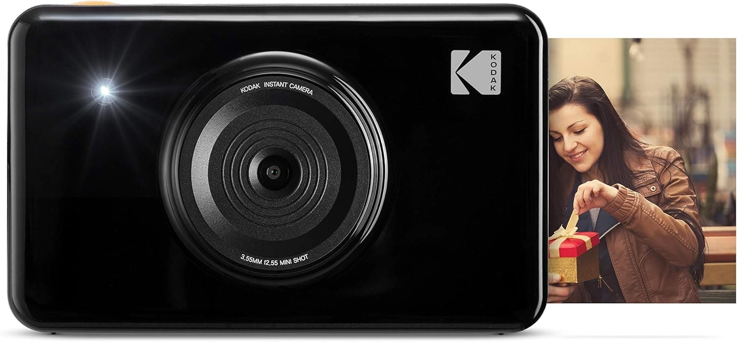Kodak Mini shot 2 in 1 Wireless Instant Digital Camera and Social Media Portable Photo PRINTER, LCD Display, Premium quality Full Color prints, Compatible w/iOS and Android (Black)