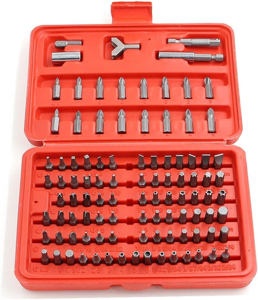 Sunxenze 100PCS Premium Security Bit Set,Tamper Proof Security Bit Set Metric,Security Drill Bit Tamper Proof Screw Removal