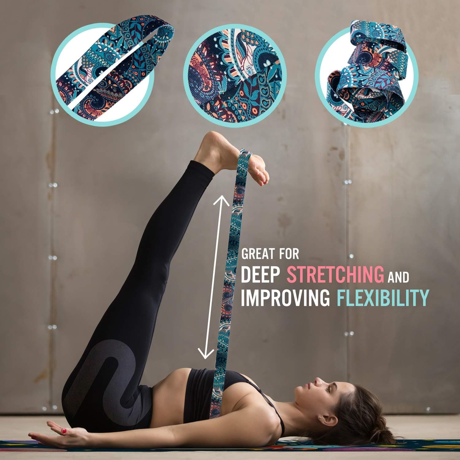 ZULY Yoga Mat Strap - Yoga Mat Straps for Carrying Yoga Mat - Yoga Mat Holder - Yoga Mat Sling for Stretching