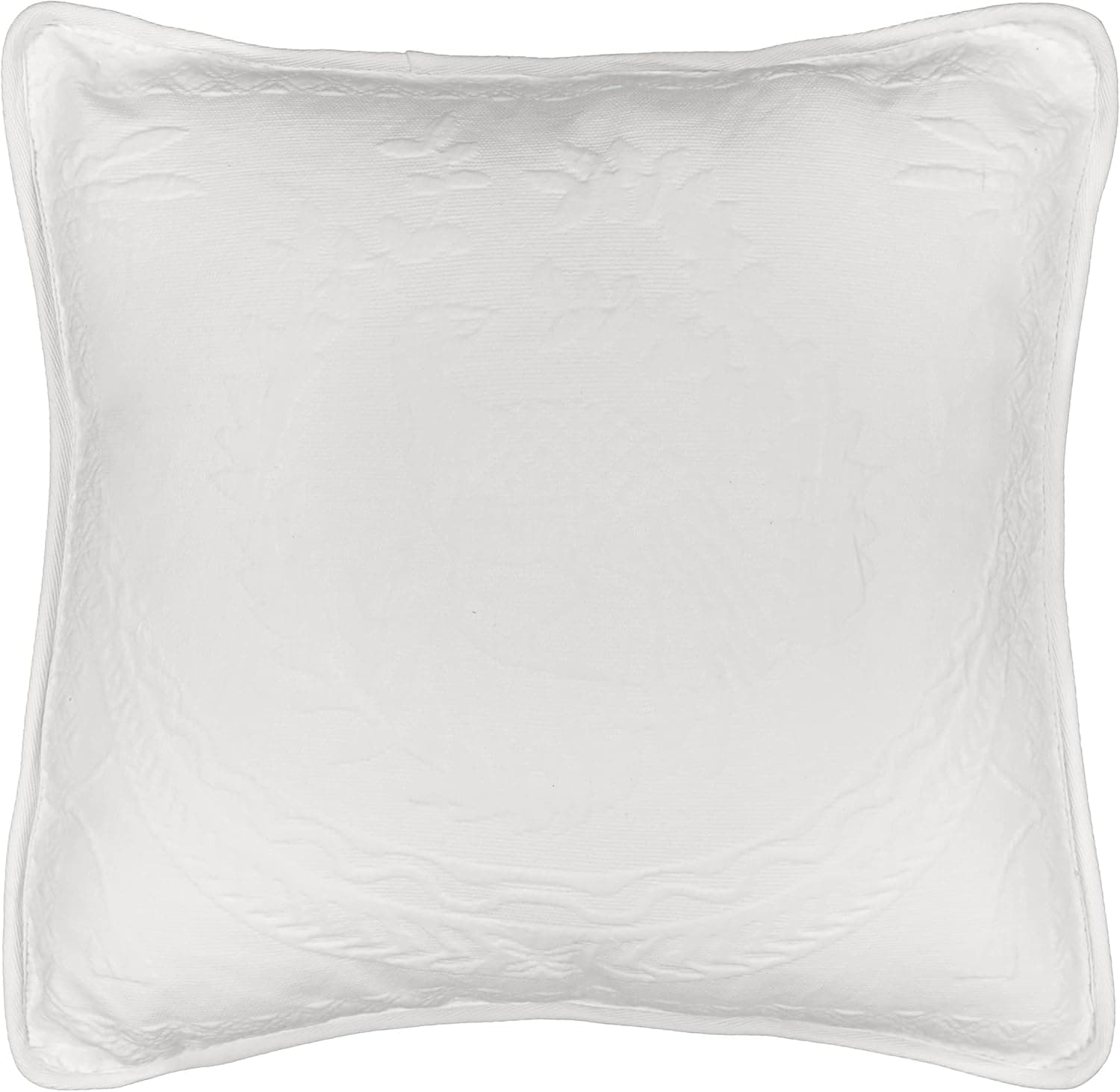 Historic Charleston King Charles Classic European Matelasse Cotton Decorative Pillow Case, 1 Count (Pack of 1), White