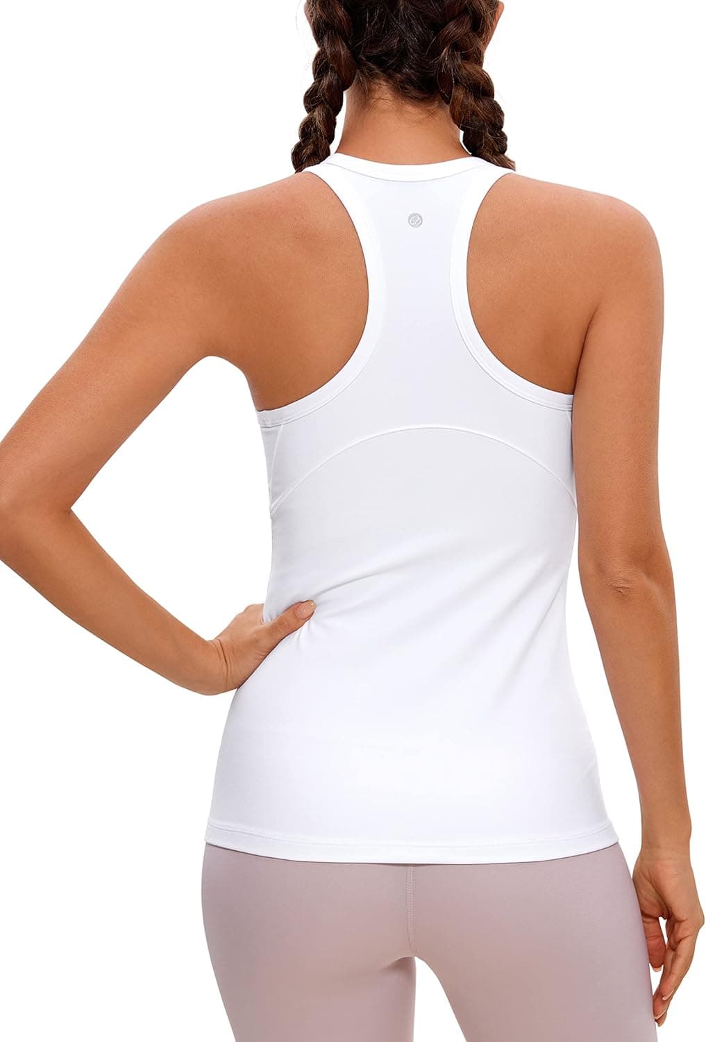 CRZ YOGA Butterluxe Womens Workout Racerback Tank Top High Neck Athletic Camisole Tanks Running Sleeveless Tops Gym Shirts