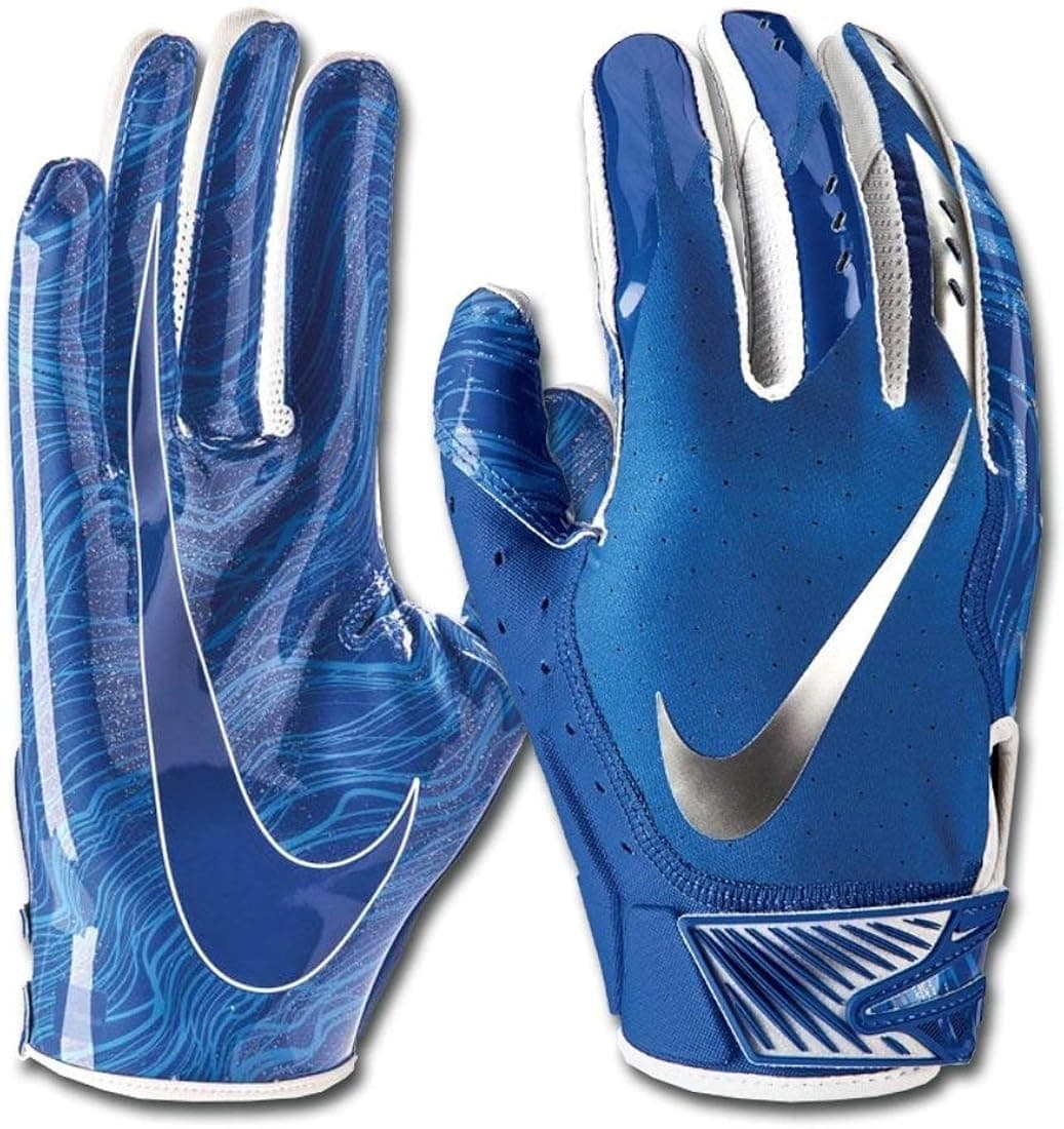 Men's Nike Vapor Jet 5.0 Football Gloves Game Royal/Chrome Size Large