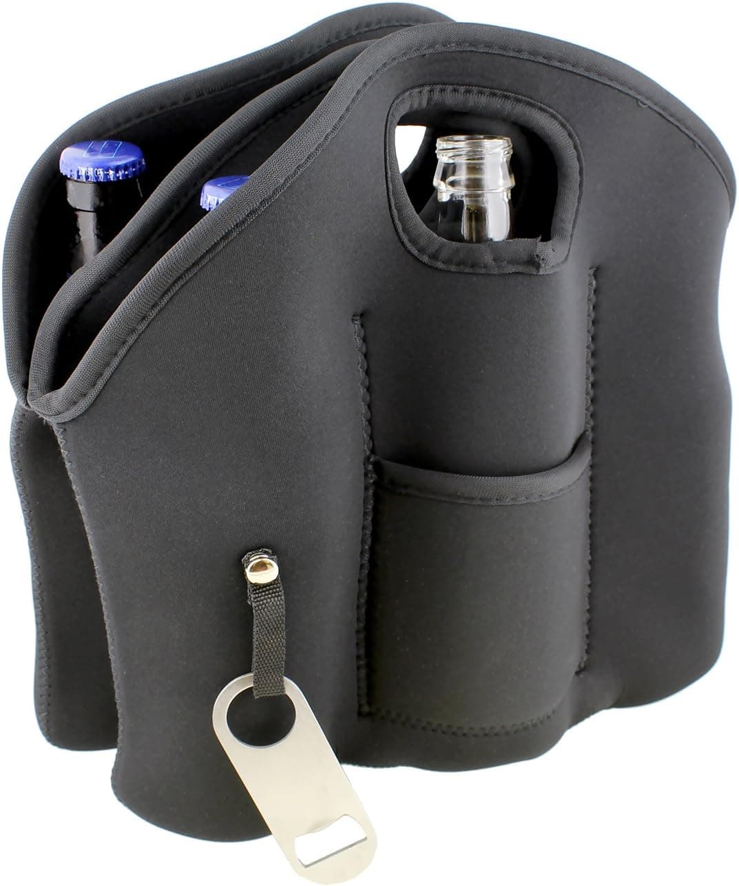 YSECTL G Francis 6 Pack Cooler Tote Beer Holder with Beer Bottle Opener Keychain - Neoprene Water Bottle Carrier, Beer Bottle Cooler Bag