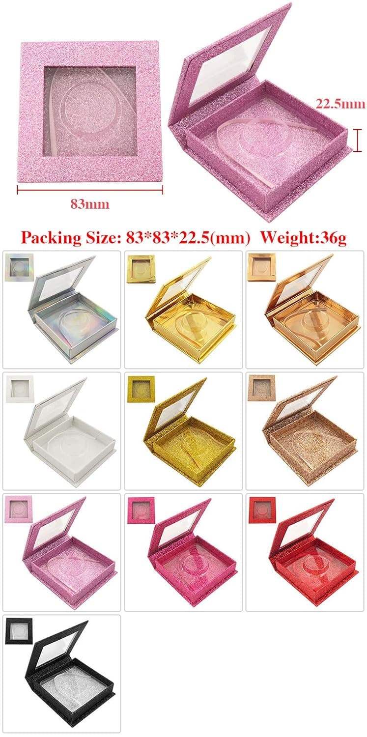 HBZGTLAD10pcs Fake Eyelashes Packaging Box Fake 3D Mink Eyelashes Box Artificial Ribbon Box Empty B